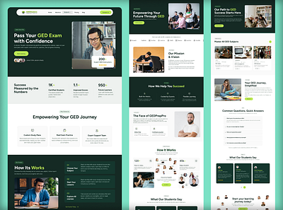 GEDPrepPro Website – Modern Online Learning Platform digital learning education ui online education system online learning uiux web development websitedesign
