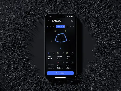 🏃 Product design mobile app for workout | Hyperactive activity cards chart darkmodeui dashboard data design fitness fitnessapp health hyperactive mobile mobile app mobile design neumorphism product design sport ui ux workout