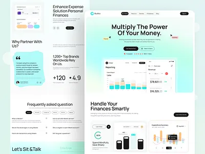 BUSFICO - Finance Landing Page Design banking design branding design finance finance landing page finance website fintech design fintech website interior design minimal design saas website ui ux web web design website design