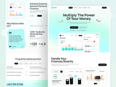 BUSFICO - Finance Landing Page Design banking design branding design finance finance landing page finance website fintech design fintech website interior design minimal design saas website ui ux web web design website design