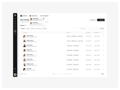 User management — Untitled UI breadcrumbs product design sidebar table ui design user interface