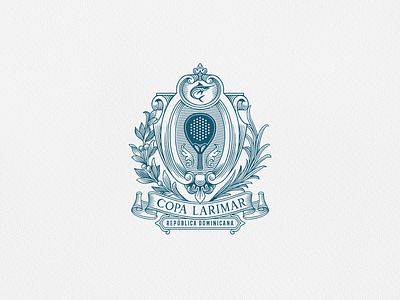 Copa Larimar - Crest Logo Design coat of arms crest desig illustration logo padel seal sport trophy vintage