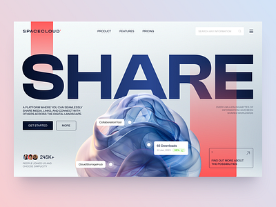 Website Design for Share Media design interface product service startup ui ux web website