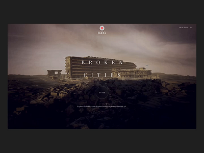 Broken Cities Homepage animation digital design experience website storytelling typography ui