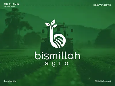 Visual Identity | Agro logo | Farm Logo | Branding | B bismillah agro logodesigner