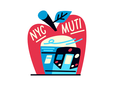 A tribute to the Big Apple animation apple bigapple blue gif giphy handtype illustration motiongraphics muti newyorkcity red subway train type wind