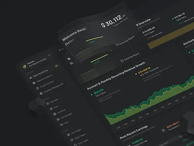 Sales Monitoring Dashboard app cards dark dashboard tempalte typography ui ux visual webapp website
