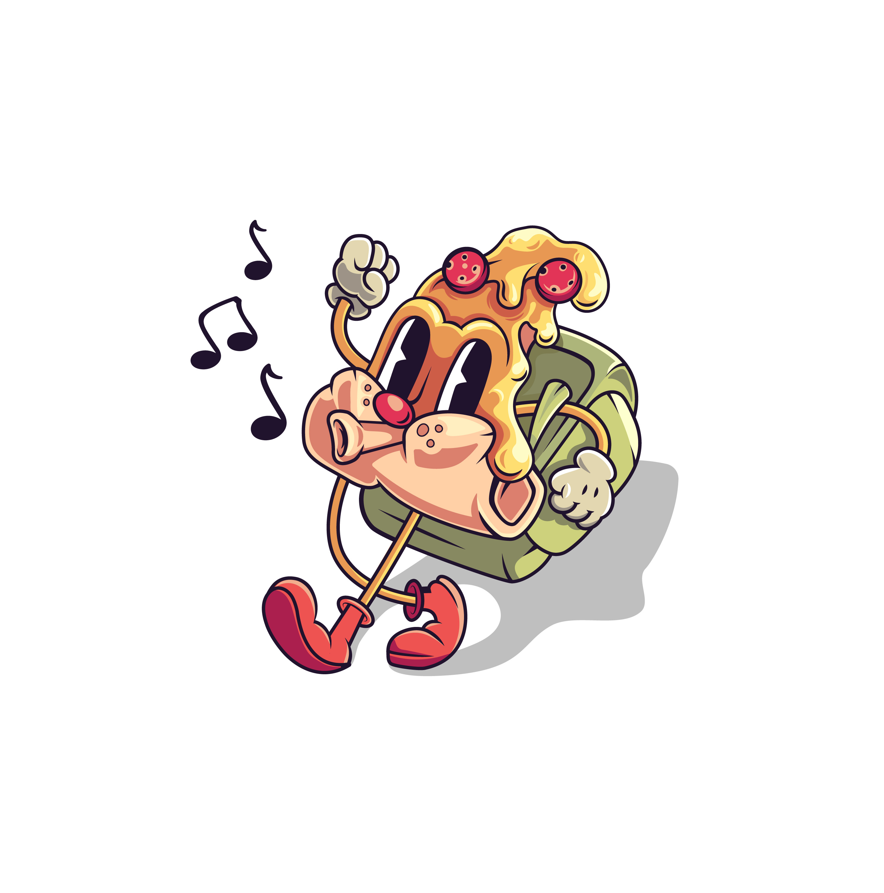 Mascot of a pizzeria on a tourist route adventure branding character character design food branding fun design illustration logo mascot pizza pizzeria tourism travel