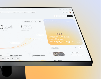Lendora App - Mortgage CRM Dashboard ai app app design b2b business crm dashboard design estate interface mortgage product real estate saas software ui ux web web app