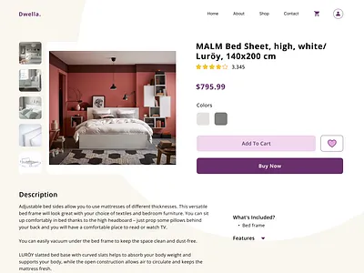 Dwella – Single Page Storefront Wireframe one product store online shop single product
