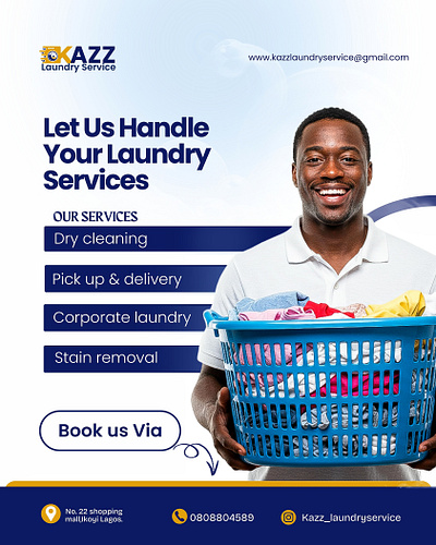 Social Media Flyer For Kazz Laundry graphic design
