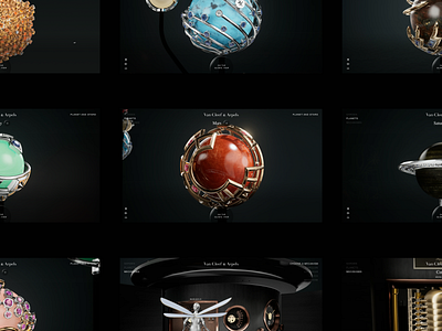 Van Cleef and Arpels Planetarium Experience / Planets 3d animation branding digital design experience luxury ui