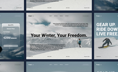 Frostline - Web Design (3/30) modern mountain noise effect ski snow snowboarding ui web design white
