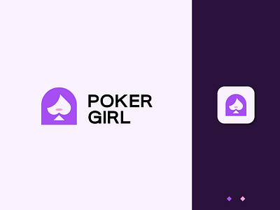 Poker Girl Logo ace logo animation bet betting app betting logo betting logo branding branding colorful logo cool logo design graphic design logo online games online gaming app poker app icon poker branding poker face poker logo poker vibes spades logo
