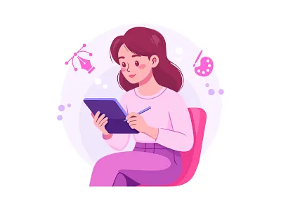 Digital Illustrator & Creative Designer - Flat Illustration adobe illustrator branding creative creative workflow designer designtech digital art drawing flat illustration freelance graphic design illustration modern palette pen tool professional stylus tablet vector