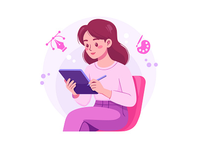 Digital Illustrator & Creative Designer - Flat Illustration adobe illustrator branding creative creative workflow designer designtech digital art drawing flat illustration freelance graphic design illustration modern palette pen tool professional stylus tablet vector