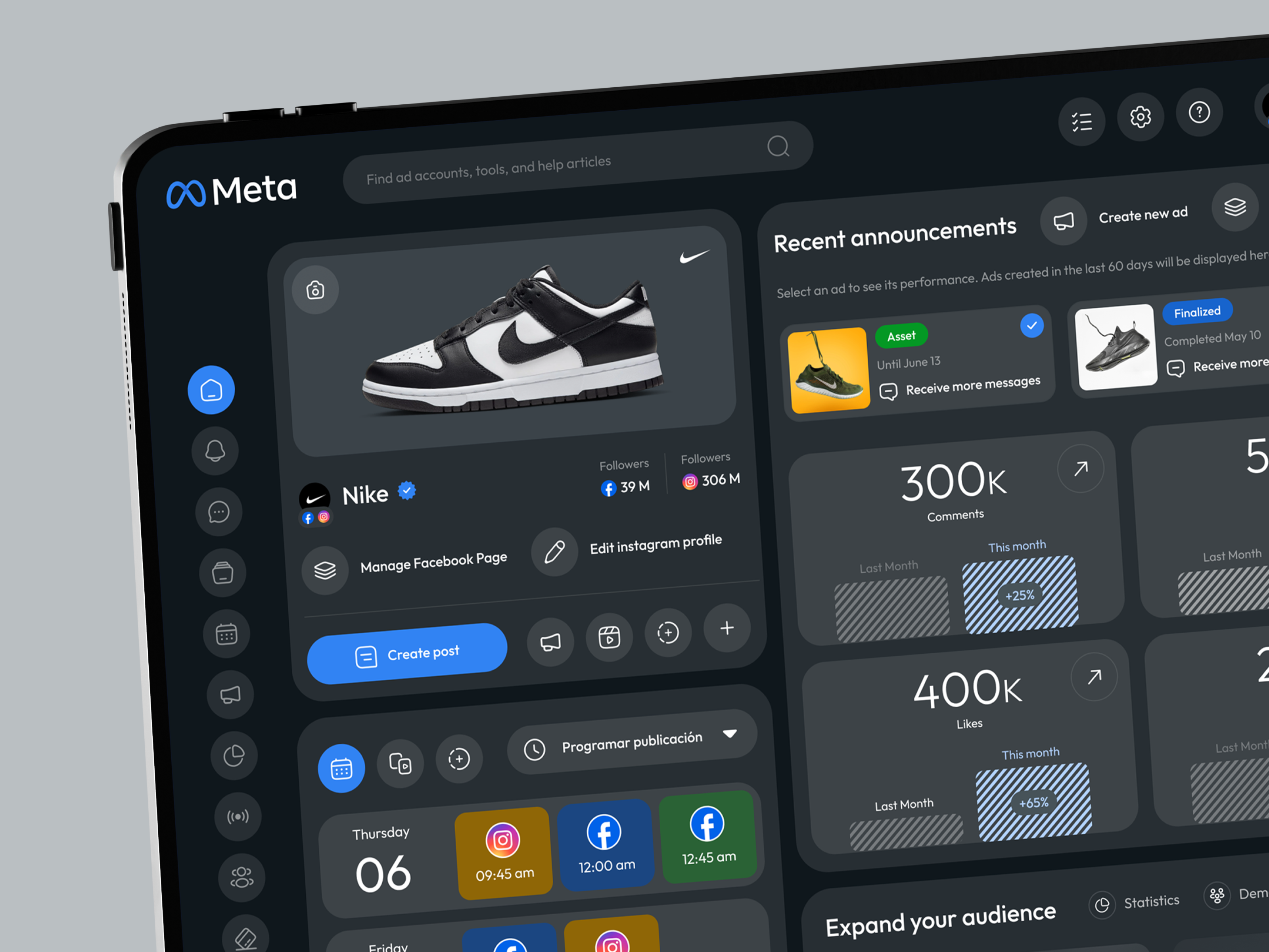 Dashboard Meta for Business 📊 dashboard futuristic innovation inspiration meta ads manager minimalism product designer statistics ui design ui ux user experience user interface ux design