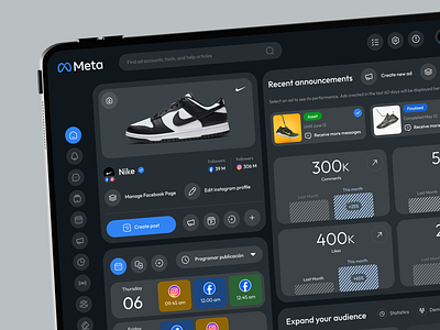 Dashboard Meta for Business 📊 dashboard futuristic innovation inspiration meta ads manager minimalism product designer statistics ui design ui ux user experience user interface ux design