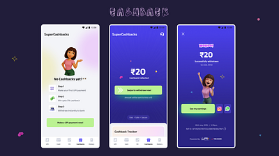 CashBack Experience for GenZ ai cashback fintech graphic design ui ux