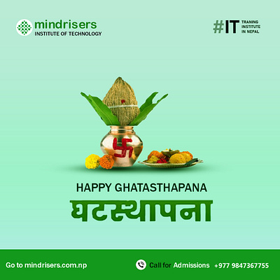 Simple Ghatasthapana poster Design