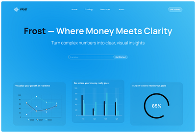 FROST Financial management landing page ui