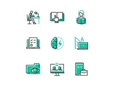 Science and knowledge - line design style icons design education icon knowledge learning line line art online science style vector web web icons