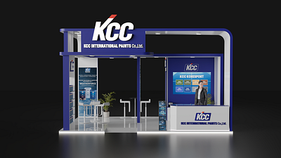 KCC International Paints Exhibition Booth 3d 3d render blender branding brandings cycles exhibition booth