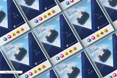 AIRPOD MODERN POSTER DESIGN baner brand branding design graphic design manipulation minimal mocup modern poster unique