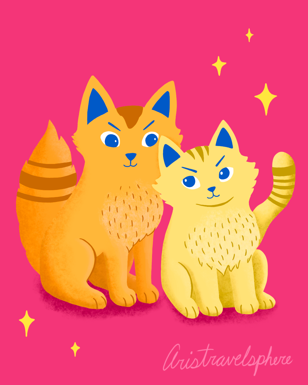 Inktober Day 20 Rivals ✨ animal cat cat and dog childrens illustration cute cute illustration dog drawing challenge drawing procress hand drawn illustration illustrator inktober kidlitart procreate procreateart rivals timelapse illustration