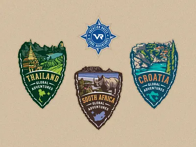 Global adventures medals adventure badge global illustration logo marathon travel