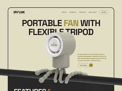 Website for Portable Cooling Fan 🔮 3d animation branding cooling fan website e comerce website graphic design logo motion graphics ui