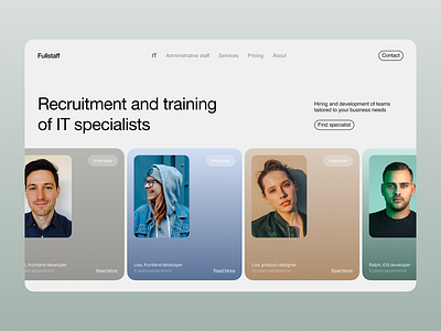 Recruiting agency landing landing ui ux web design