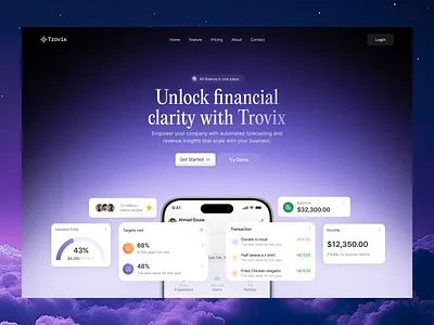 Finance SaaS Hero Section Design creativedesign designexploration financedesign fintechdesign herosection interfacedesign landingpage modernui productdesign saasdesign saaswebsite ui uiux uxdesign webdesign