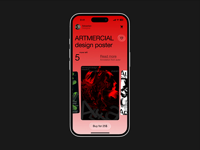 Poster shop ui animation animation mobile design ui