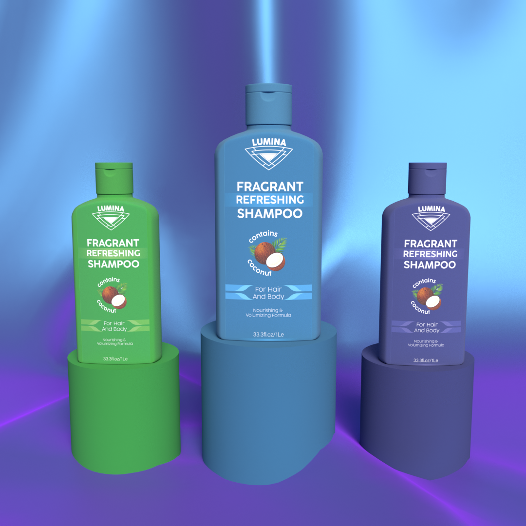 Lumina Shampoo — Packaging Design (3D Mockup) | Case Study 3d cosmetic visualization 3d product visualization adobe dimension mockup animation beauty product packaging cosmetic 3d mockup cosmetic bottle design cosmetic bottle rendering cosmetic packaging design cosmetic product rendering dimension mockup illustrator label design minimal packaging design modern label design packaging case study product branding concept product packaging concept randing and packaging shampoo bottle mockup shampoo packaging concept