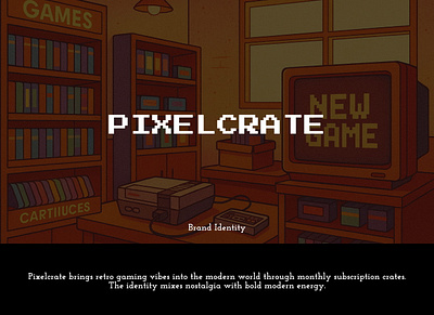 PIXELCRATE - Brand Identity branding concept logo retro retro gaming ui ui design web design