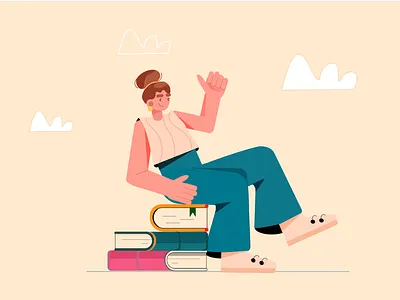 Bookstore/ Book lover Banner illustration 📚👓 book bookstore branding design flatdesign graphic design illustration vector