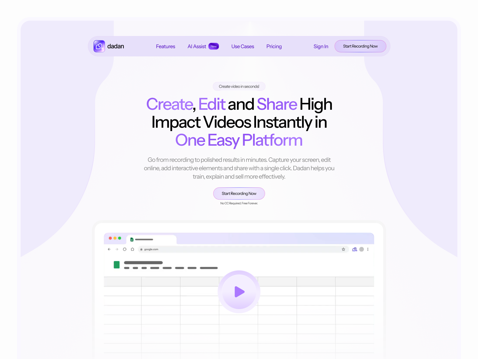 AI-Powered Video Recording & Editing Platform UI ai powered ui ai powered video recording editing platform ui saas editing platform saas landing page video recording website