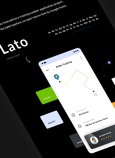 Lato Google Fonts alphabet app application brand branding color schemes delivrery food graphic design heading illustration illustrator ai lato google fonts light ui photoshop psd pins mpa location print designer tracking number txt typeface typo typography ui ux designer