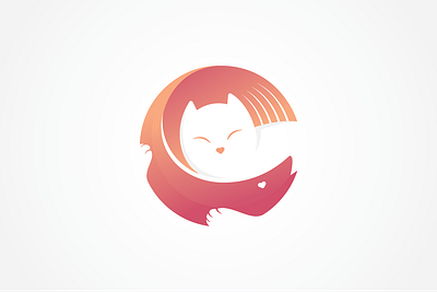 Cat Love Fish Logo animals branding cat design fish graphic design illustration letter c logo love pet typography vector