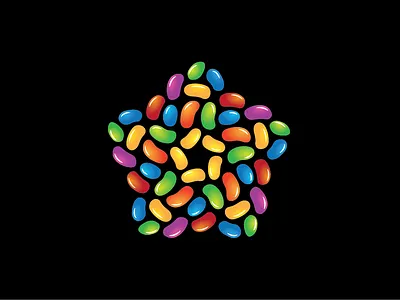 Jelly Bean Star Logo branding child design fulcolor graphic design illustration jelly bean logo rainbow star sweet vector