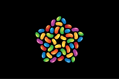 Jelly Bean Star Logo branding child design fulcolor graphic design illustration jelly bean logo rainbow star sweet vector