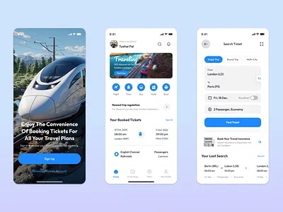 UniTrip – (unified travel booking) boat bus design flight minimal design mobile train travel uiux user experience user interface