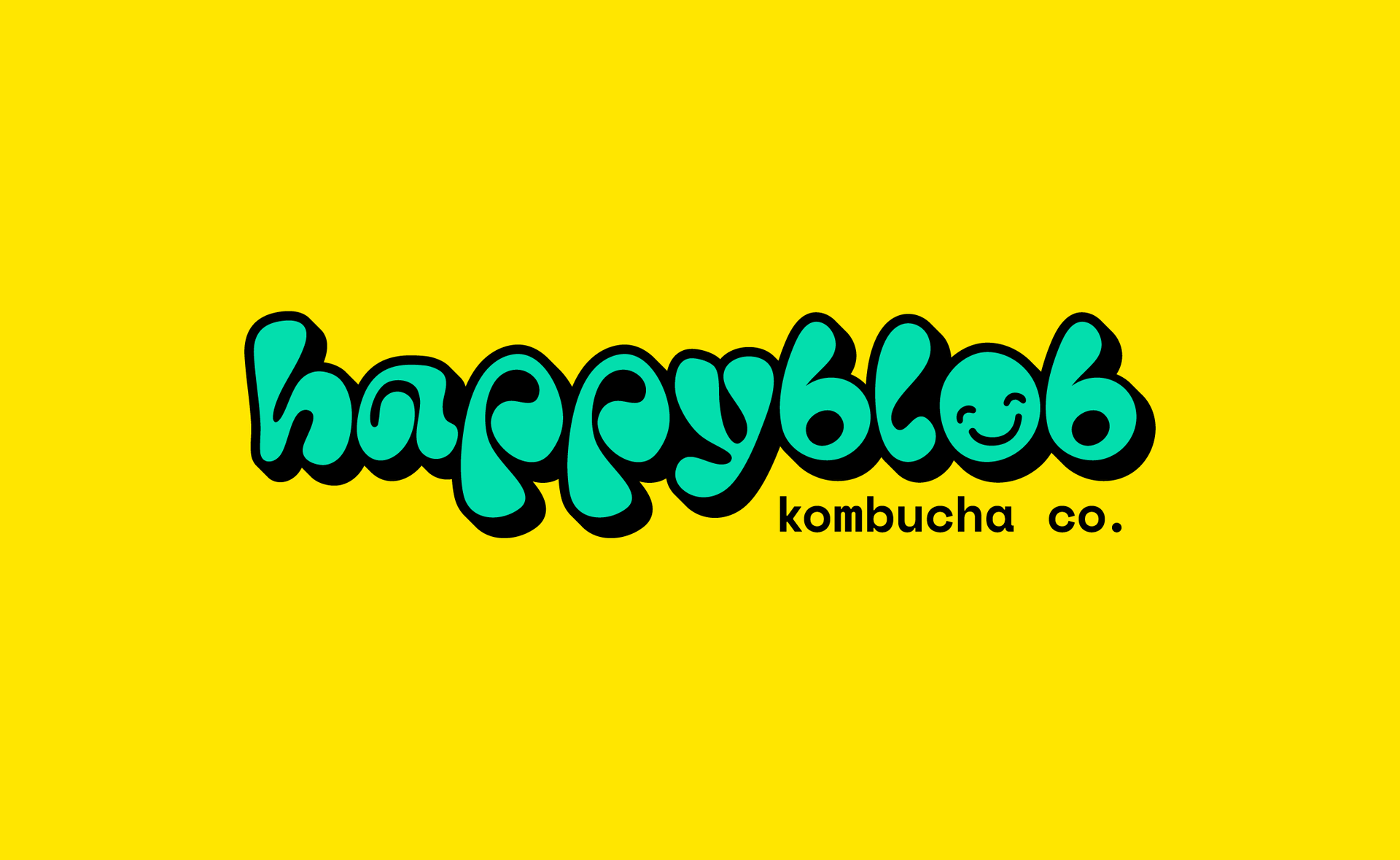 happyblob kombucha alcohol blob bold branding face fruit fun happy identity kombucha logo packaging smile