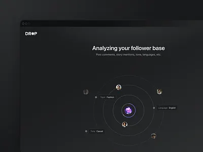 AI Scan Analyze Onboarding Loader ai analyze animation blob dark mode data follower interest loader onboarding scan topic users web