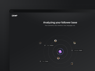 AI Scan Analyze Onboarding Loader ai analyze animation blob dark mode data follower interest loader onboarding scan topic users web