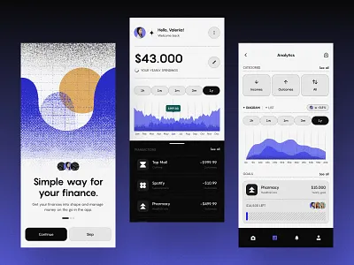 Finior - Finance Mobile App app dashboard app screen design application design bank app banking app dashboard finance finance app financial financial app fintech fintech app ios app ios app design mobile app money transfer app statistics transactions ui ux