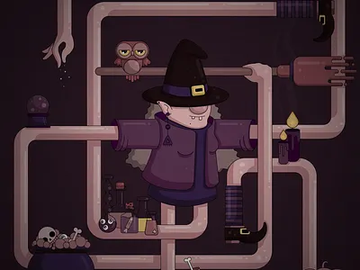Involute Witch #15 animation character illustration illustrator motion graphics