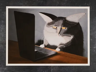 New prints - cat cats collage illustration portrait prints