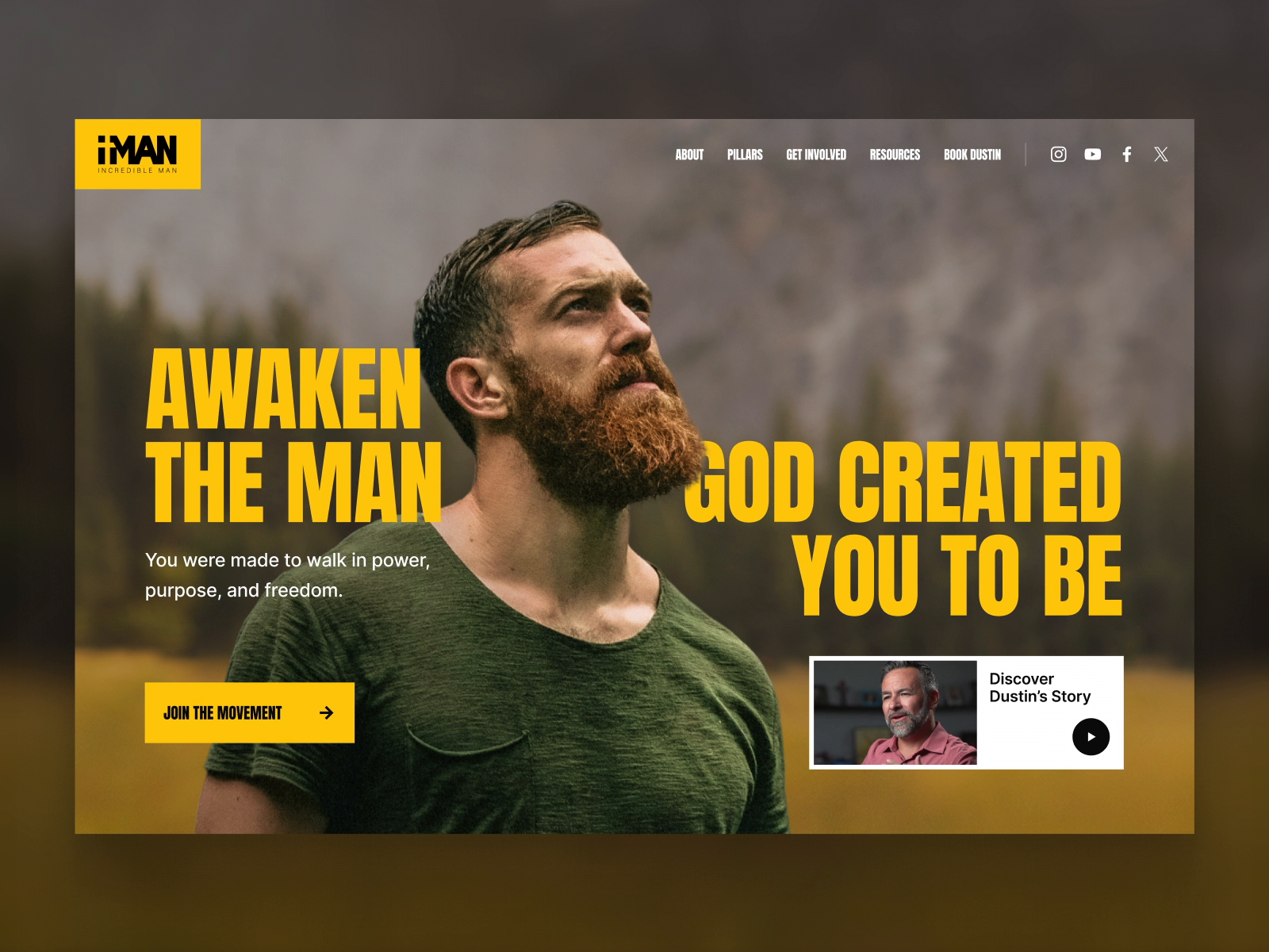 Example of Incredible Man – Web Design & Development in Webflow